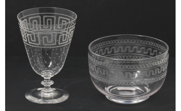 Coupelle rince-doigt en cristal et verre