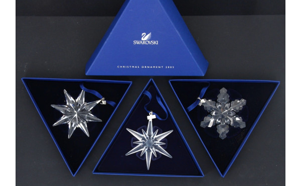 SWAROVSKI - 3 décorations de NOEL en BO