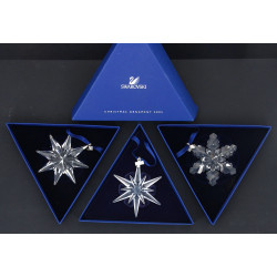 SWAROVSKI - 3 décorations de NOEL en BO