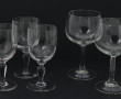 11 verres à pied anciens en verre H 14 c