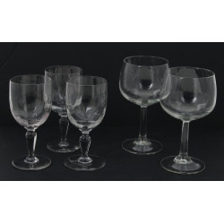 11 verres à pied anciens en verre H 14 c