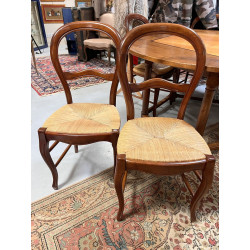 Suite de 6 chaises en bois fruitier à do