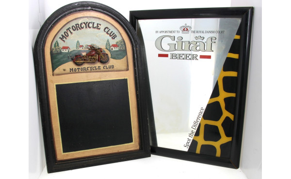 Miroir publicitaire Bières GIRAF et pann