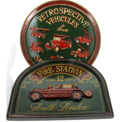 POMPIERS - 2 panneaux à décor de camions