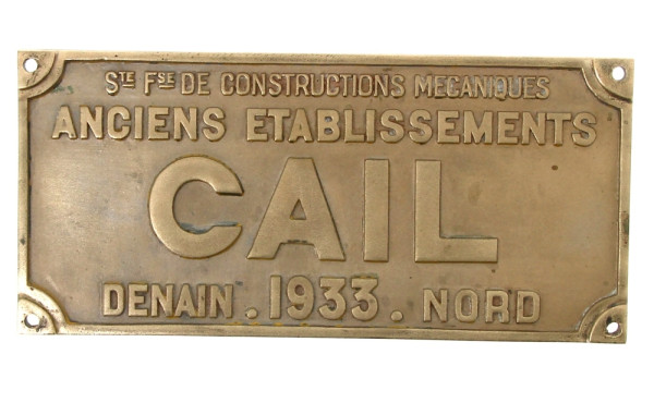 CHEMIN DE FER - Plaque en bronze marquée