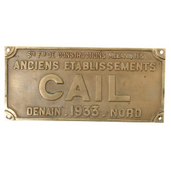 CHEMIN DE FER - Plaque en bronze marquée