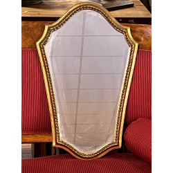 Miroir doré décor rang de perles 54 x 32
