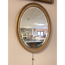 Miroir doré ovale moderne 80 x 60 cm