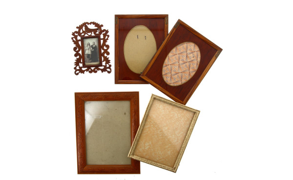 5 porte-photos anciens dont une paire ép