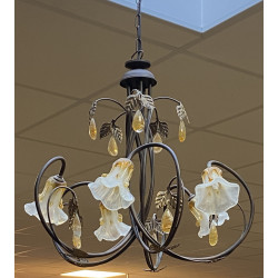 Petite suspension moderne en métal et pa