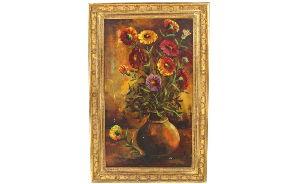 Cadre rectangulaire doré à décor de palm