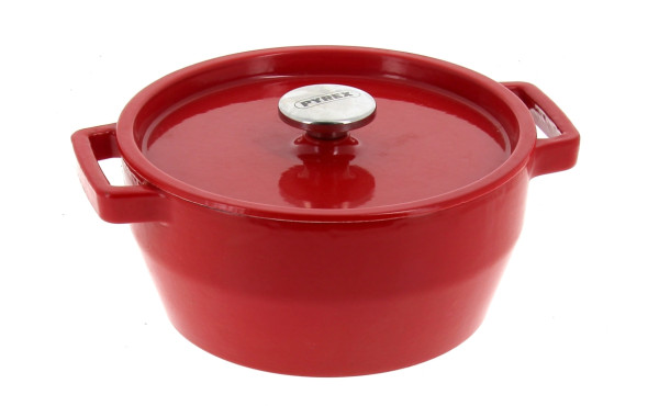 Faitout en fonte émaillée rouge PYREX ét