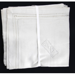 Lot de 4 taies d'oreiller anciennes brod