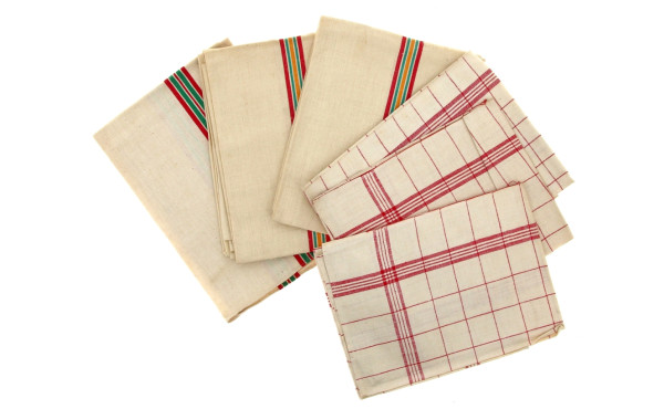 Lot de 7 torchons neufs à rayures, 3 mod