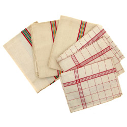 Lot de 7 torchons neufs à rayures, 3 mod