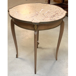 Table guéridon, piètement cambré, platea