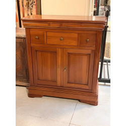 Petit meuble merisier 3 tiroirs et 2 por