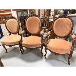 Paire de fauteuils XIXème en acajou scul