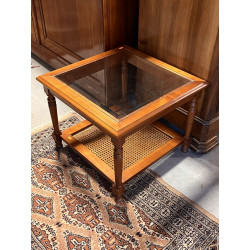 Table basse carrée en bois fruitier, à f