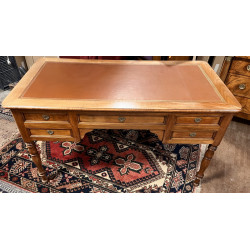 Bureau plat en bois fruitier, plateau cu