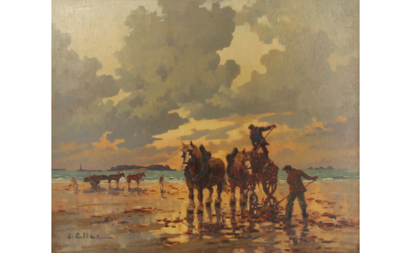 Ecole Française vers 1950 "Goémoniers su