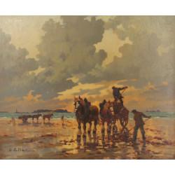 Ecole Française vers 1950 "Goémoniers su