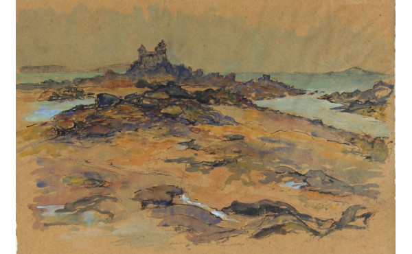 Ecole Française Xxème "Côte rocheuse en 