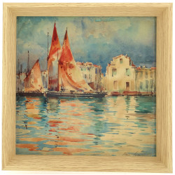 Ecole Française Xxème "Marine au port, v