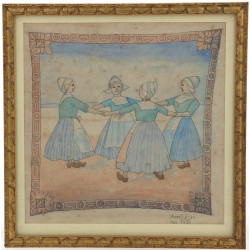 Jean AVRIL (XIXè-Xxè) "Ronde de petites 