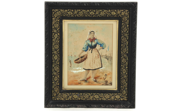 Ecole Française XIXème "Pêcheuse des Sab