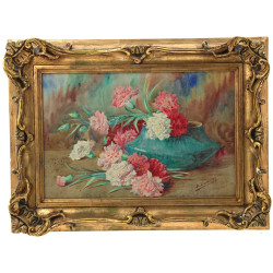 B. DUMINY (XIXè-Xxè) "Les œillets", aqua