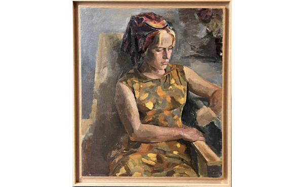 Ecole Russe Xxème "Jeune femme dans son 