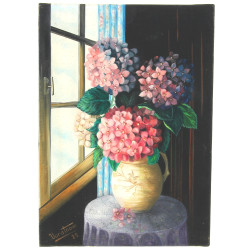 MONTAROU (Xxème) "Bouquet d'hortensias",