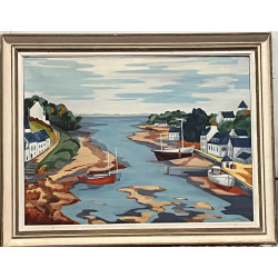 LE CORRE (Xxème) "Petit port breton", hu