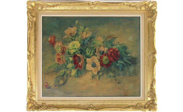 J.M. DIAZ (Xxème) "Bouquet d'anémones", 