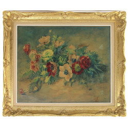 J.M. DIAZ (Xxème) "Bouquet d'anémones", 