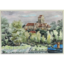 J.DAUDIN (Xxème) "Paysage d'Auvers-sur-O