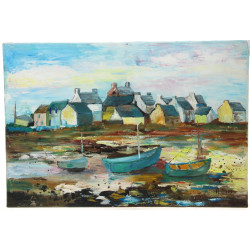 Arlette LEVY (Xxè-XXIè) "Bateaux au port