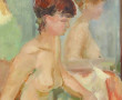 RAULT (Xxème) "Nu féminin au miroir", hu