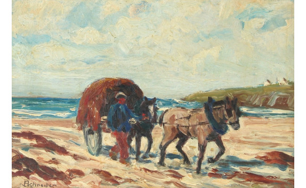 SCHNEIDER (Xxème) "Goémonier sur la plag