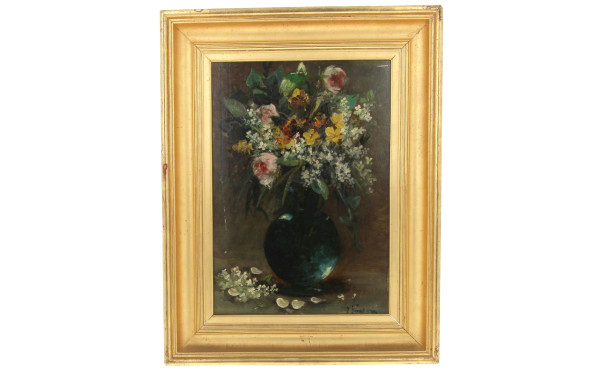 Ecole Xxème "Bouquet de fleurs", huile s