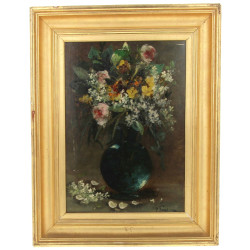 Ecole Xxème "Bouquet de fleurs", huile s