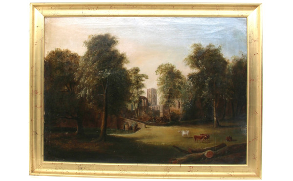 Ecole Anglaise XIXème "Paysage", huile s