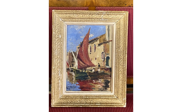 Lot de 2 tableaux : STERCK "Barques au m