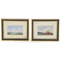 Ecole Bretonne Xxème - Paire de petits p