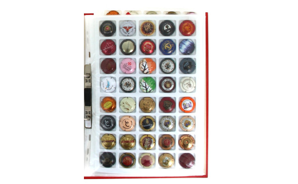 Collection de capsules de champagne à re