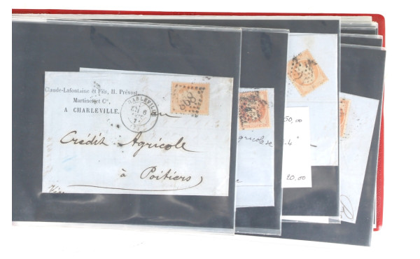 Collection de 20 plis oblitérés n°16 et 