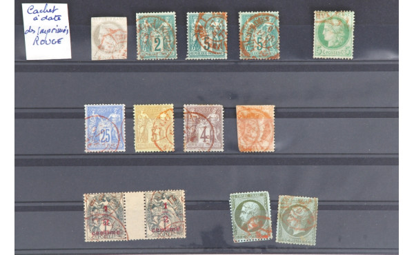 Plaquette de 13 TP avec cachet à date de