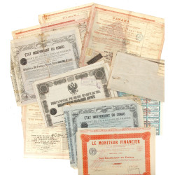 Lot d'actions fin XIXe dont Canal intero