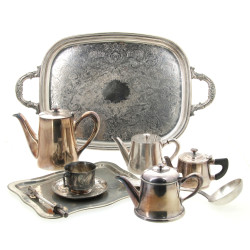 Lot de métal argenté et métal : un plate